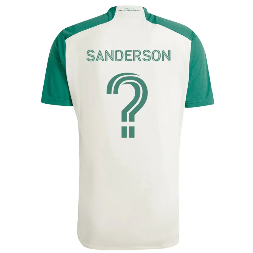 Danxen Enfant Maillot Spencer Sanderson #0 Couleurs Beiges Vert Tenues Extérieur 2024/25 T-Shirt