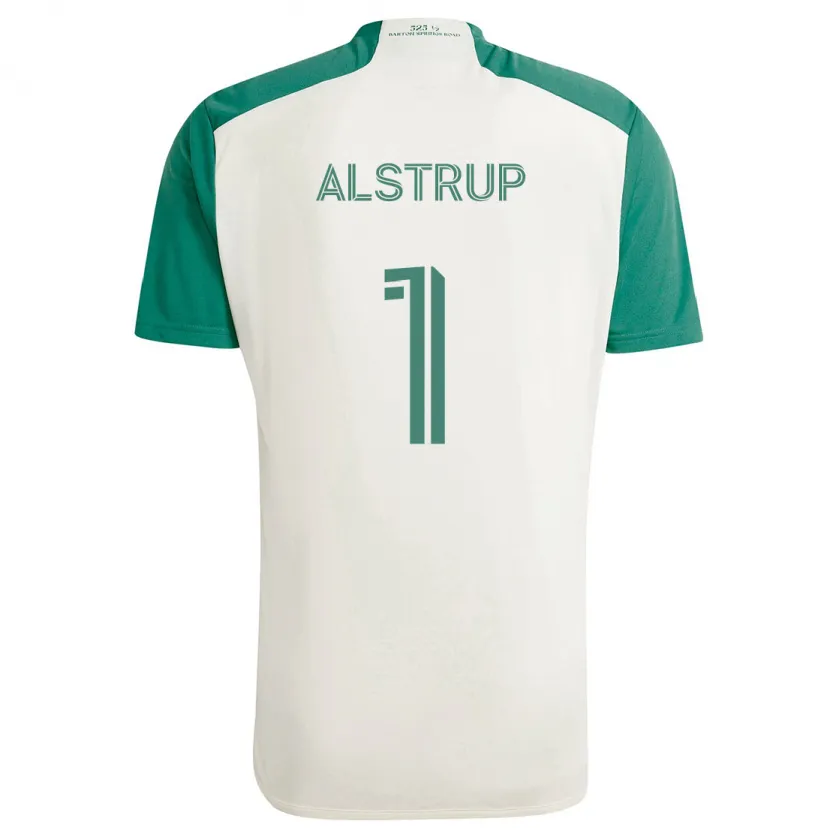 Danxen Enfant Maillot Marcus Alstrup #1 Couleurs Beiges Vert Tenues Extérieur 2024/25 T-Shirt