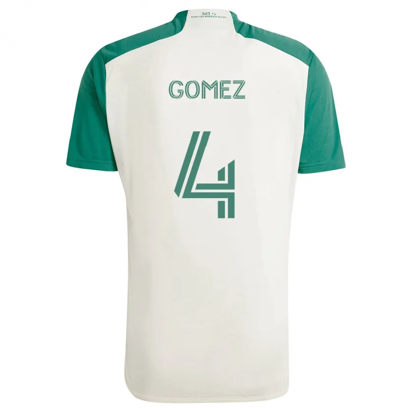 Danxen Enfant Maillot Antonio Gomez #4 Couleurs Beiges Vert Tenues Extérieur 2024/25 T-Shirt