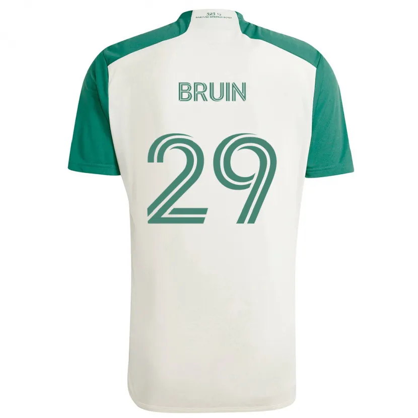 Danxen Enfant Maillot Will Bruin #29 Couleurs Beiges Vert Tenues Extérieur 2024/25 T-Shirt