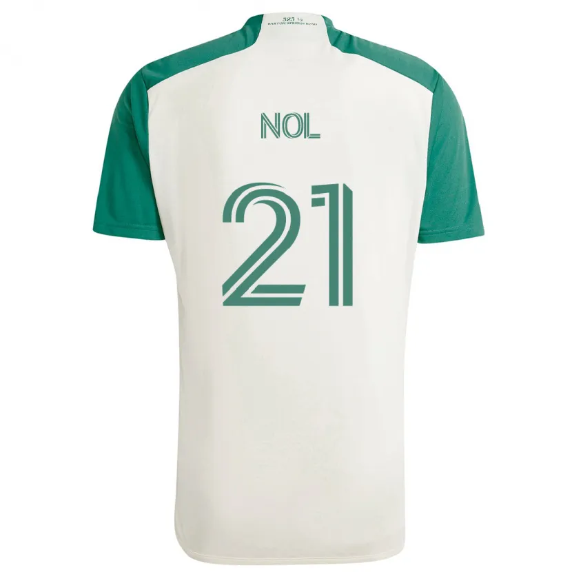 Danxen Enfant Maillot Valentin Noël #21 Couleurs Beiges Vert Tenues Extérieur 2024/25 T-Shirt