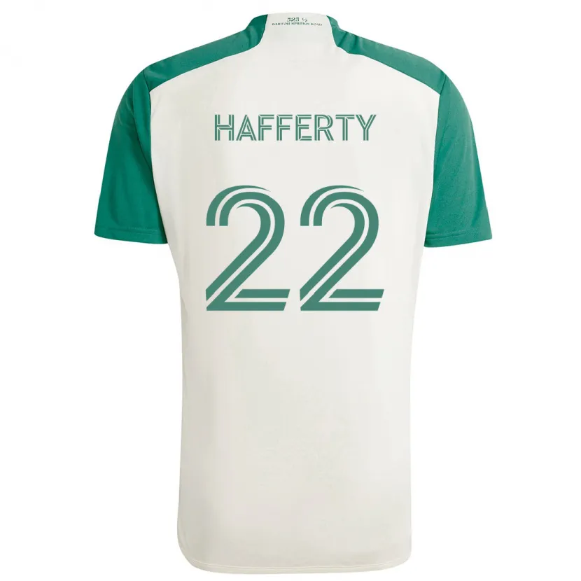 Danxen Enfant Maillot Joe Hafferty #22 Couleurs Beiges Vert Tenues Extérieur 2024/25 T-Shirt