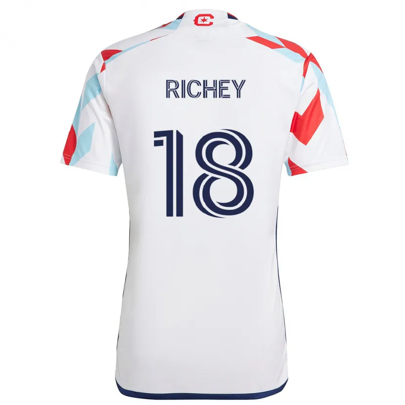 Danxen Enfant Maillot Spencer Richey #18 Blanc Rouge Bleu Tenues Extérieur 2024/25 T-Shirt