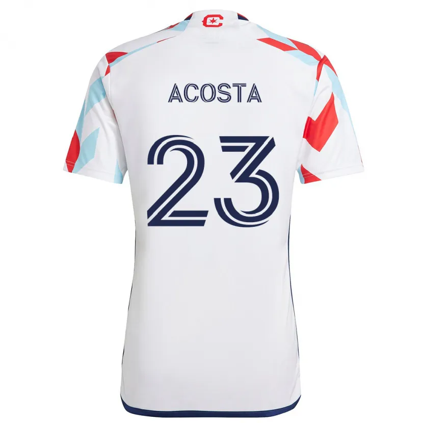 Danxen Enfant Maillot Kellyn Acosta #23 Blanc Rouge Bleu Tenues Extérieur 2024/25 T-Shirt