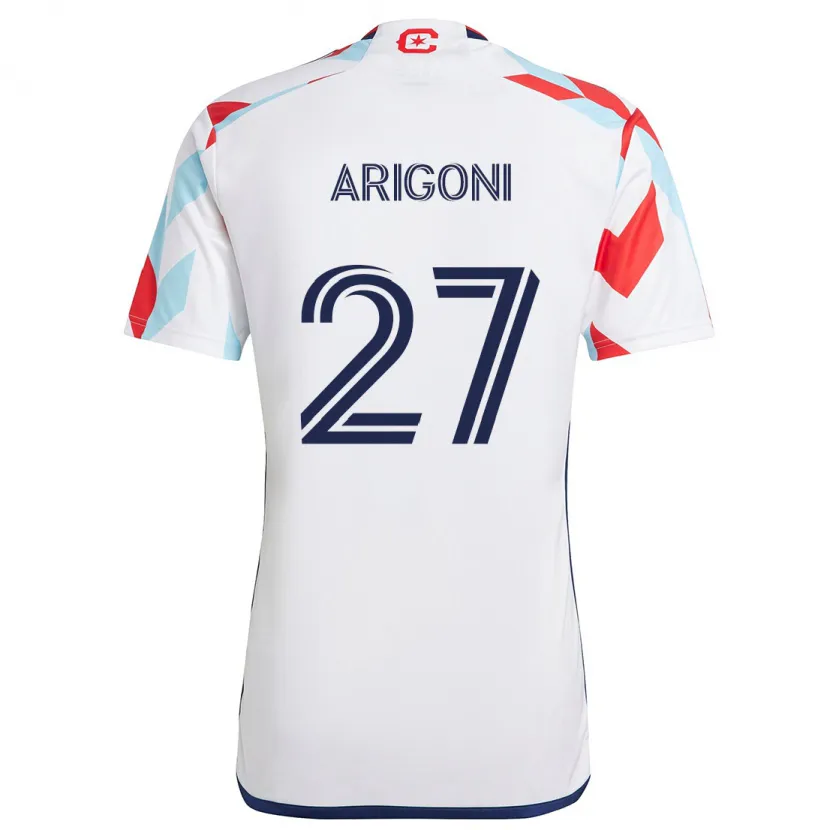 Danxen Enfant Maillot Allan Arigoni #27 Blanc Rouge Bleu Tenues Extérieur 2024/25 T-Shirt