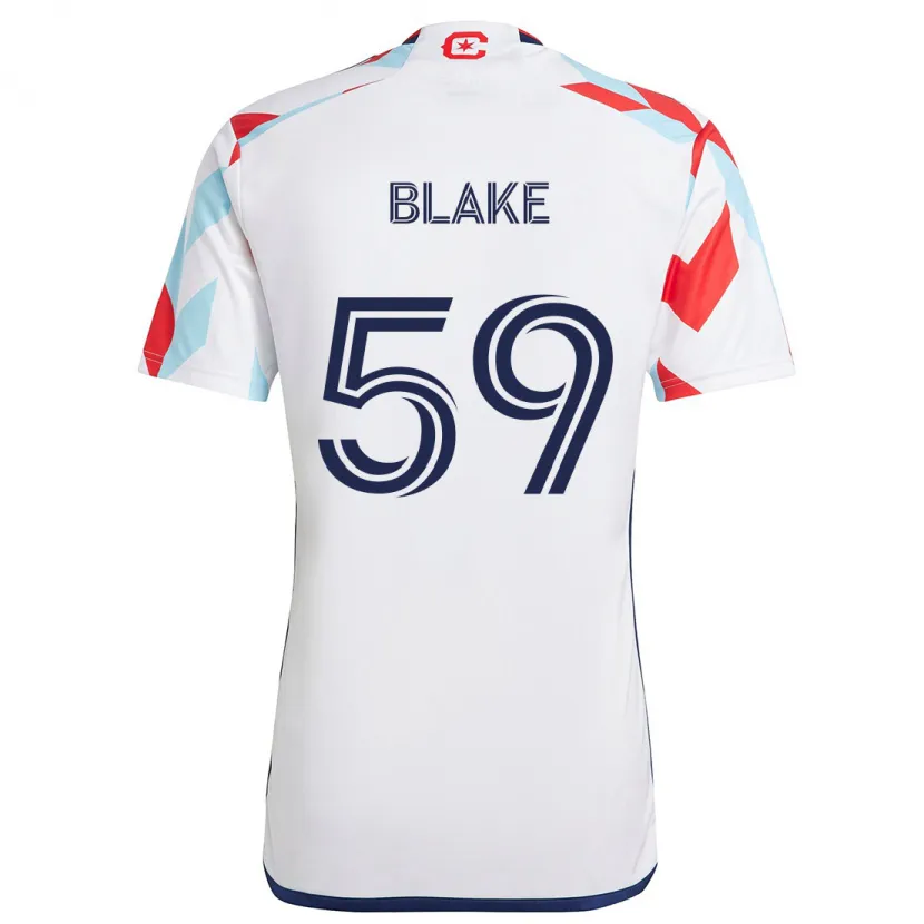 Danxen Enfant Maillot Romain Blake #59 Blanc Rouge Bleu Tenues Extérieur 2024/25 T-Shirt