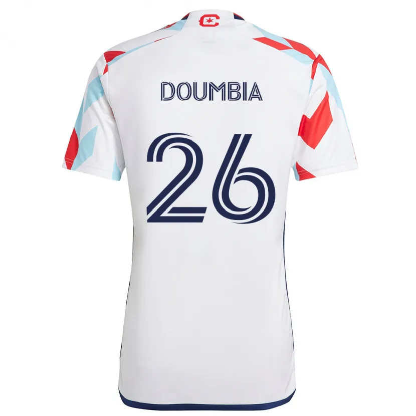 Danxen Enfant Maillot Ousmane Doumbia #26 Blanc Rouge Bleu Tenues Extérieur 2024/25 T-Shirt