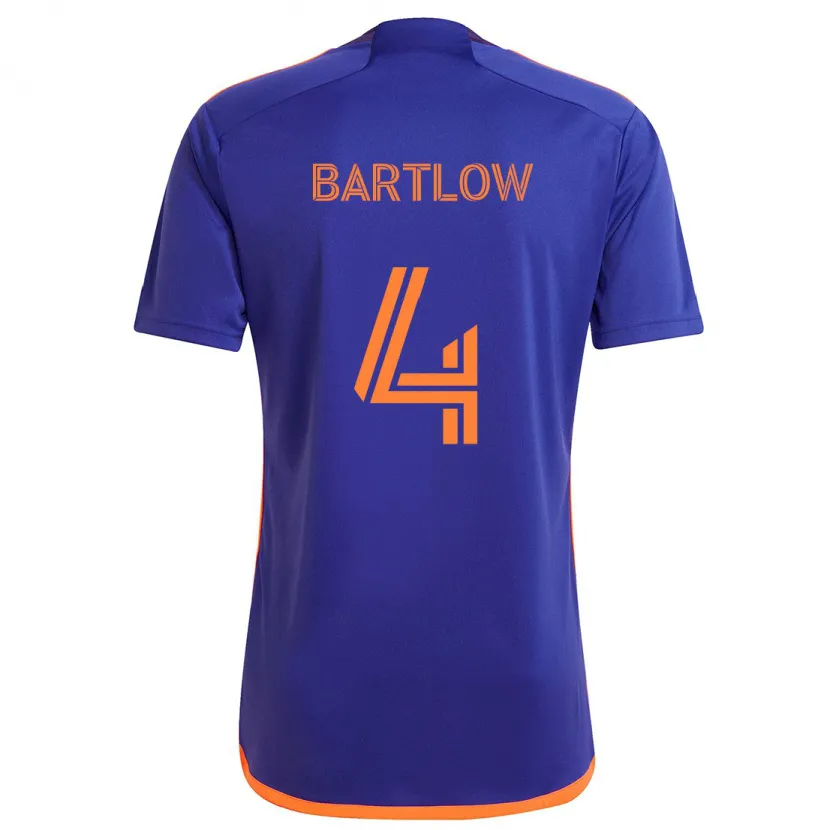 Danxen Enfant Maillot Ethan Bartlow #4 Violet Orange Tenues Extérieur 2024/25 T-Shirt