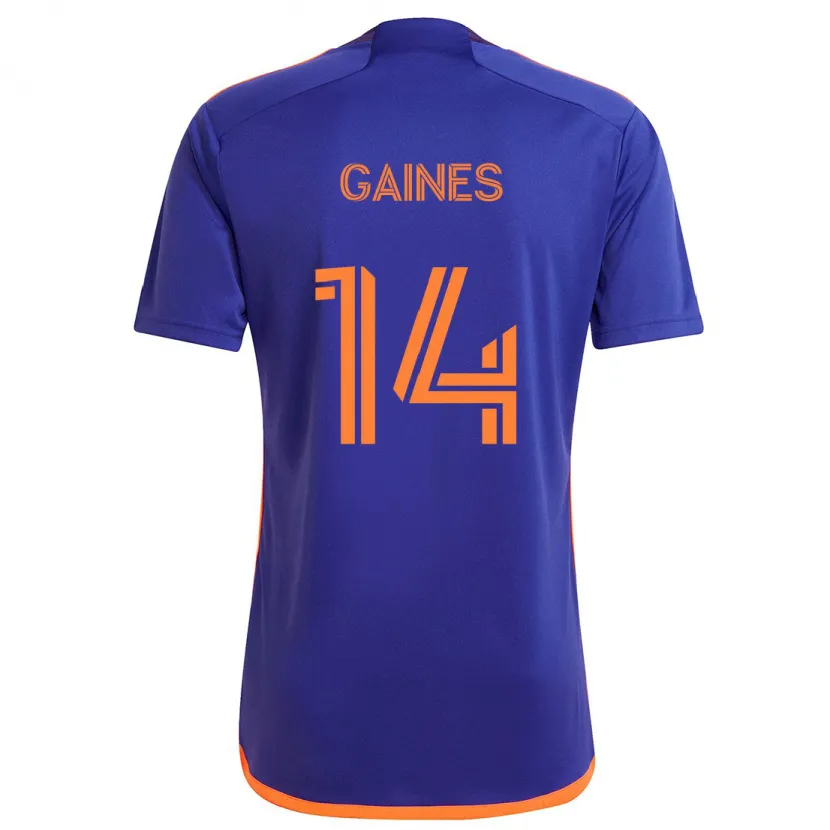 Danxen Enfant Maillot Mckinze Gaines #14 Violet Orange Tenues Extérieur 2024/25 T-Shirt