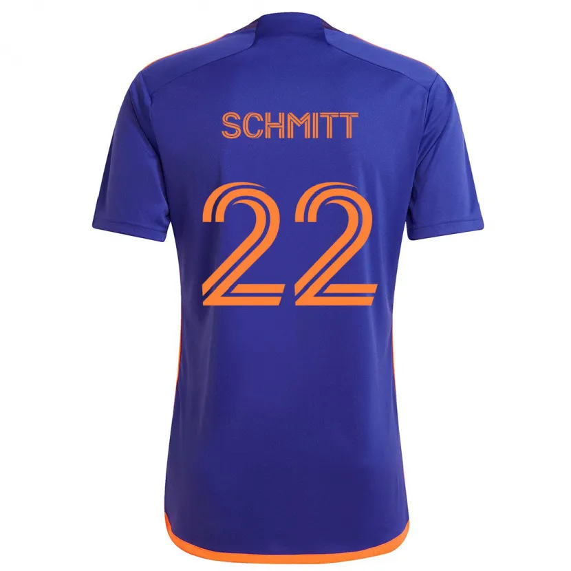 Danxen Enfant Maillot Tate Schmitt #22 Violet Orange Tenues Extérieur 2024/25 T-Shirt