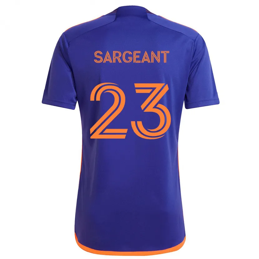 Danxen Enfant Maillot Kieran Sargeant #23 Violet Orange Tenues Extérieur 2024/25 T-Shirt