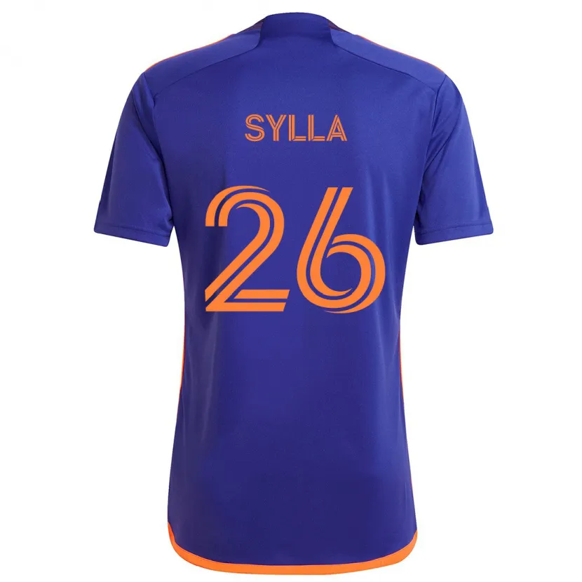 Danxen Enfant Maillot Ousmane Sylla #26 Violet Orange Tenues Extérieur 2024/25 T-Shirt