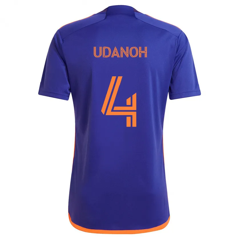 Danxen Enfant Maillot Iffy Udanoh #4 Violet Orange Tenues Extérieur 2024/25 T-Shirt