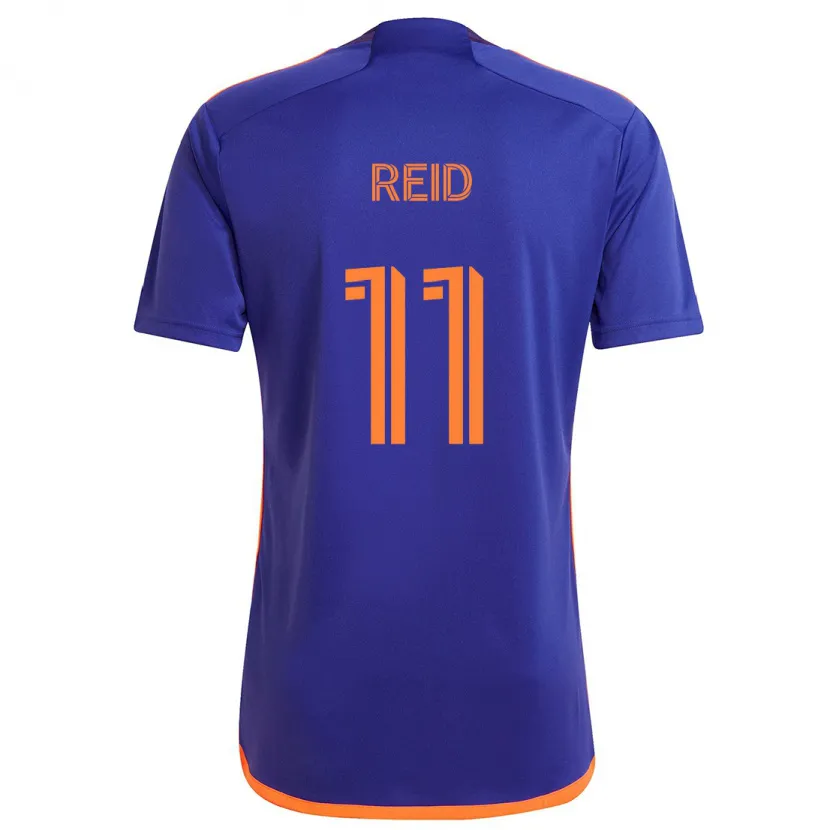 Danxen Enfant Maillot Isaiah Reid #11 Violet Orange Tenues Extérieur 2024/25 T-Shirt