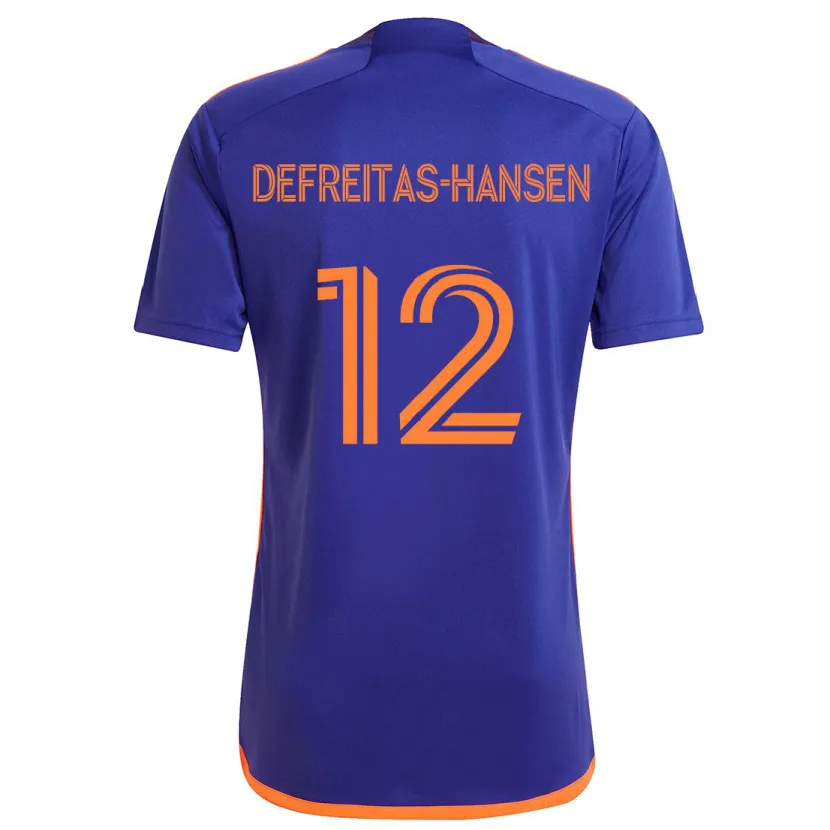 Danxen Enfant Maillot Nicholas Defreitas-Hansen #12 Violet Orange Tenues Extérieur 2024/25 T-Shirt