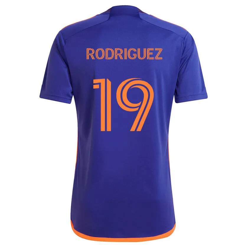 Danxen Enfant Maillot Sebastian Rodriguez #19 Violet Orange Tenues Extérieur 2024/25 T-Shirt