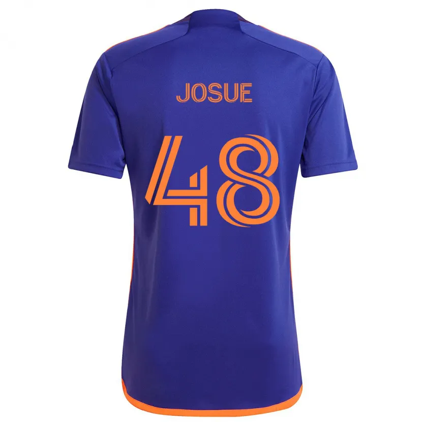 Danxen Enfant Maillot Josué Souza #48 Violet Orange Tenues Extérieur 2024/25 T-Shirt