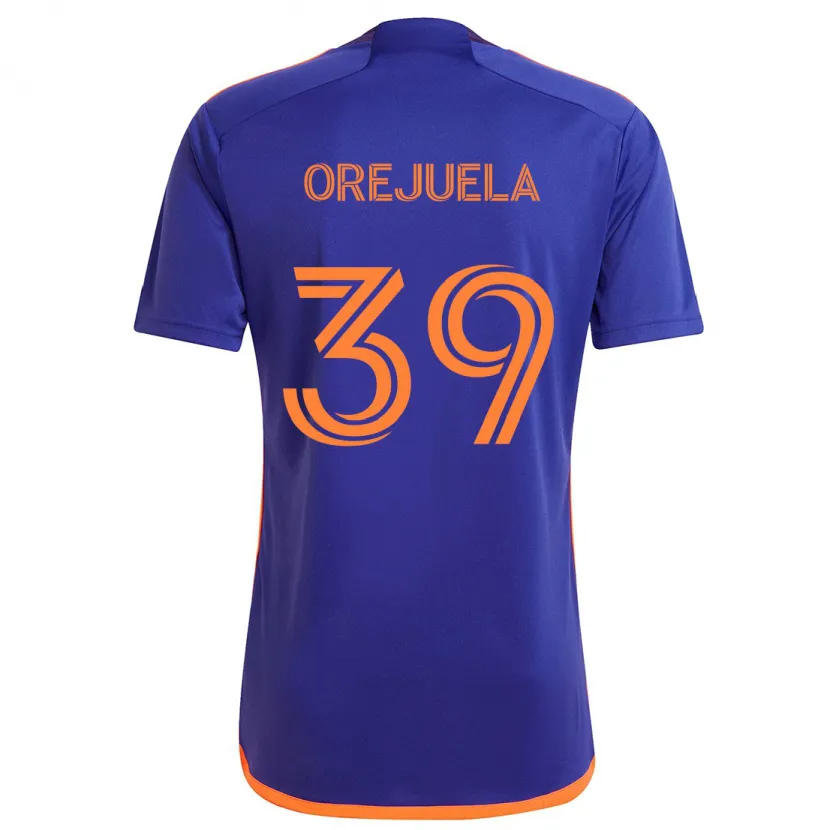 Danxen Enfant Maillot Jesus Orejuela #39 Violet Orange Tenues Extérieur 2024/25 T-Shirt