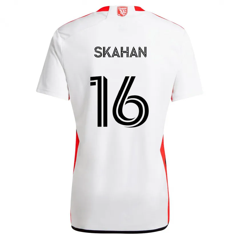 Danxen Enfant Maillot Jack Skahan #16 Blanc Rouge Tenues Extérieur 2024/25 T-Shirt