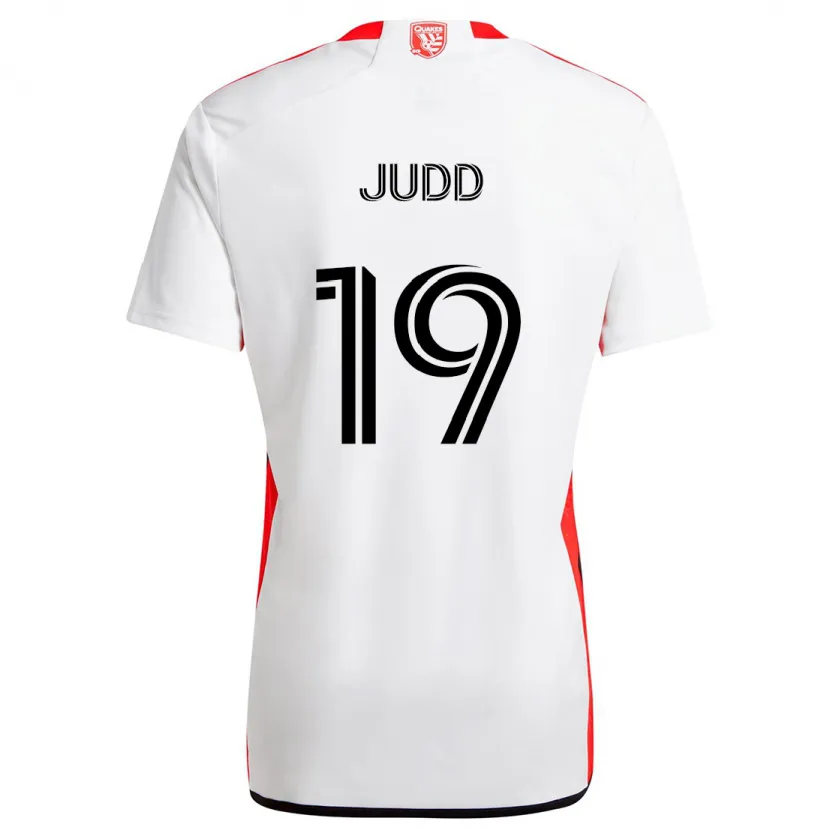 Danxen Enfant Maillot Preston Judd #19 Blanc Rouge Tenues Extérieur 2024/25 T-Shirt