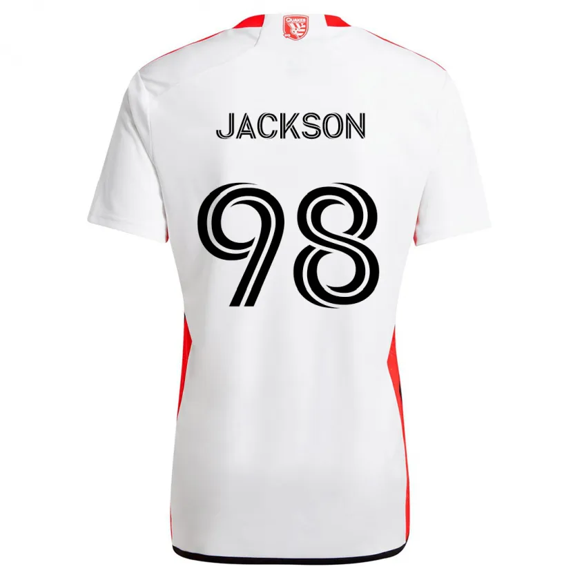 Danxen Enfant Maillot Jacob Jackson #98 Blanc Rouge Tenues Extérieur 2024/25 T-Shirt