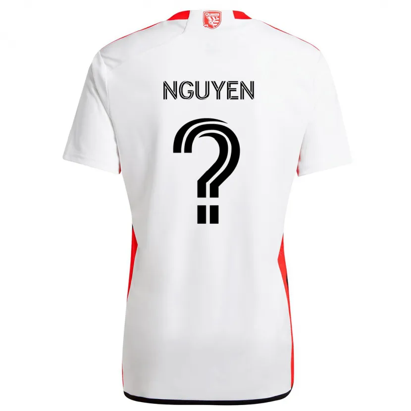 Danxen Enfant Maillot Christopher Nguyen #0 Blanc Rouge Tenues Extérieur 2024/25 T-Shirt