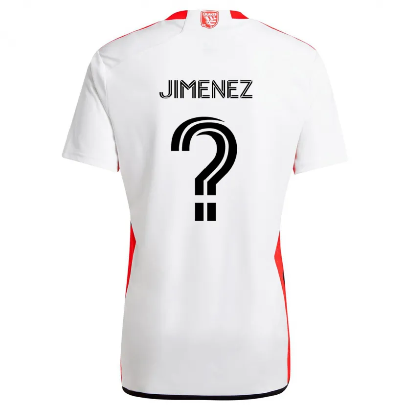 Danxen Enfant Maillot Kevin Jimenez #0 Blanc Rouge Tenues Extérieur 2024/25 T-Shirt