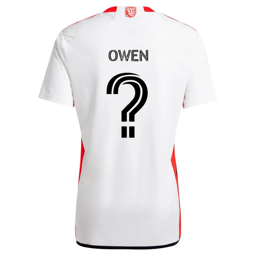 Danxen Enfant Maillot Connor Owen #0 Blanc Rouge Tenues Extérieur 2024/25 T-Shirt