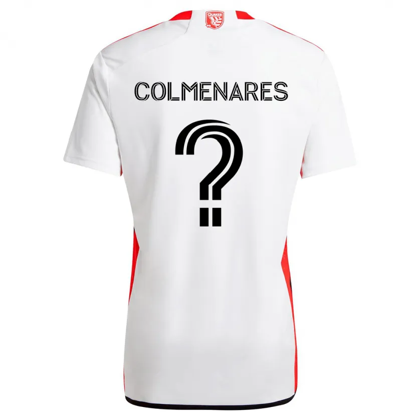 Danxen Enfant Maillot Mateo Colmenares #0 Blanc Rouge Tenues Extérieur 2024/25 T-Shirt