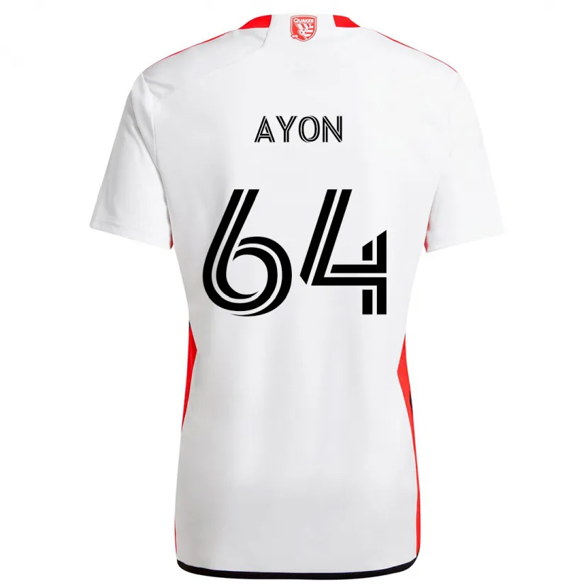 Danxen Enfant Maillot Jerry Ayon #64 Blanc Rouge Tenues Extérieur 2024/25 T-Shirt