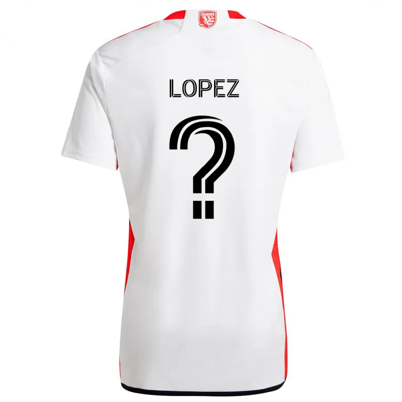 Danxen Enfant Maillot Mateo Lopez #0 Blanc Rouge Tenues Extérieur 2024/25 T-Shirt