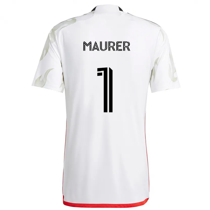 Danxen Enfant Maillot Jimmy Maurer #1 Blanc Rouge Noir Tenues Extérieur 2024/25 T-Shirt