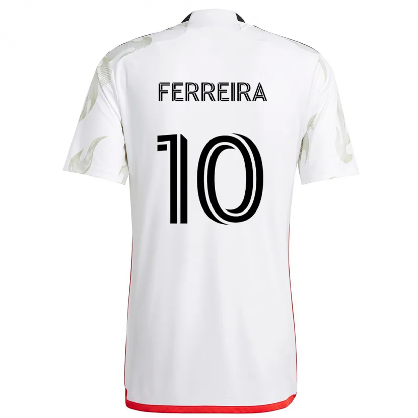 Danxen Enfant Maillot Jesús Ferreira #10 Blanc Rouge Noir Tenues Extérieur 2024/25 T-Shirt