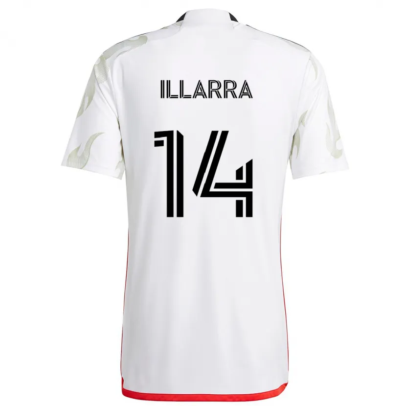 Danxen Enfant Maillot Asier Illarramendi #14 Blanc Rouge Noir Tenues Extérieur 2024/25 T-Shirt