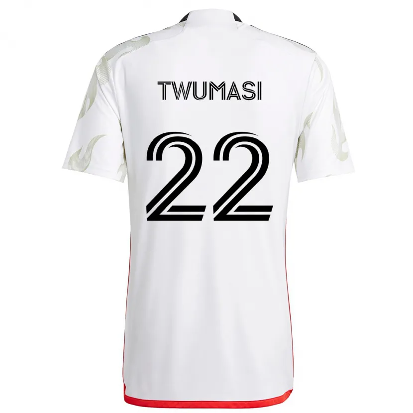 Danxen Enfant Maillot Ema Twumasi #22 Blanc Rouge Noir Tenues Extérieur 2024/25 T-Shirt