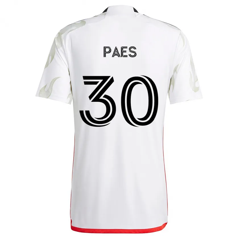 Danxen Enfant Maillot Maarten Paes #30 Blanc Rouge Noir Tenues Extérieur 2024/25 T-Shirt