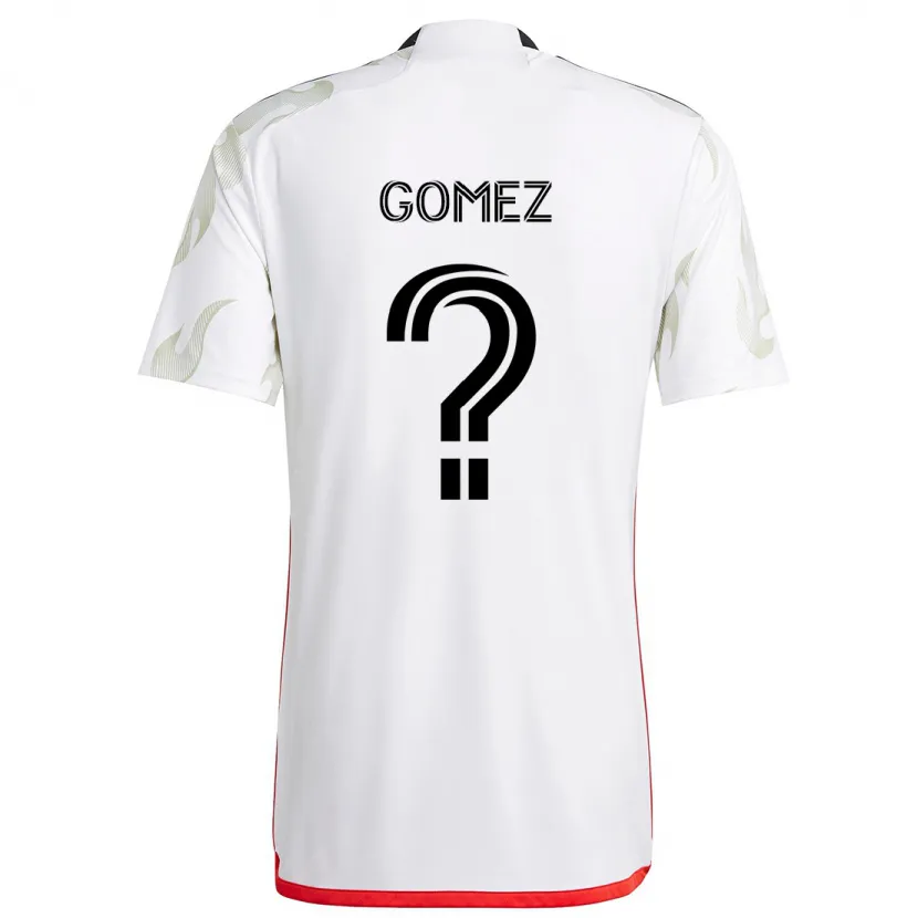 Danxen Enfant Maillot Victor Gomez #0 Blanc Rouge Noir Tenues Extérieur 2024/25 T-Shirt