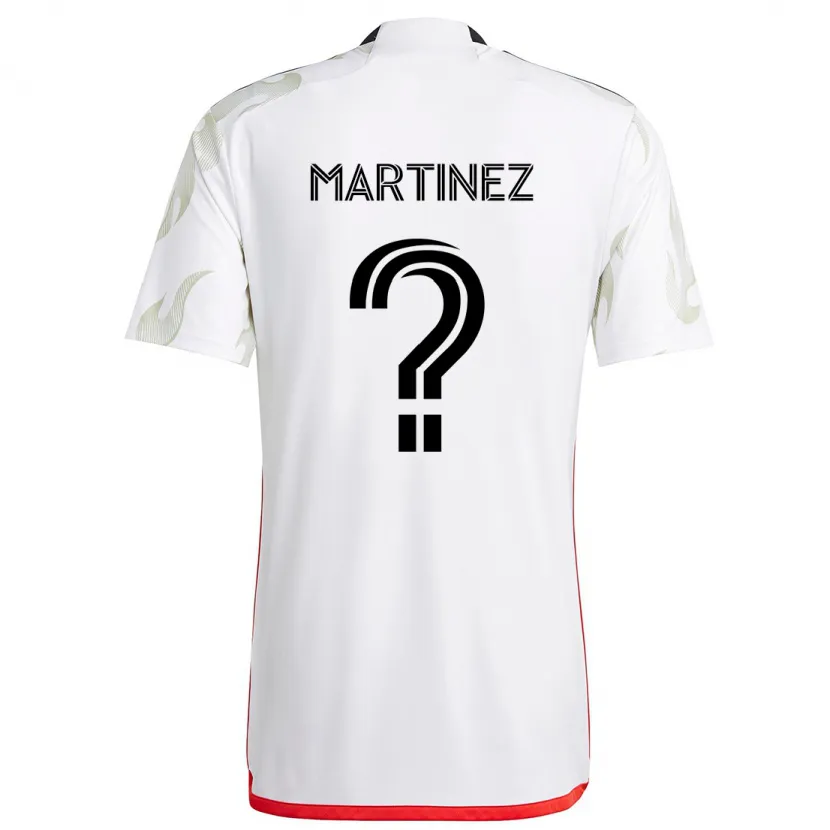 Danxen Enfant Maillot Jonathan Martinez #0 Blanc Rouge Noir Tenues Extérieur 2024/25 T-Shirt