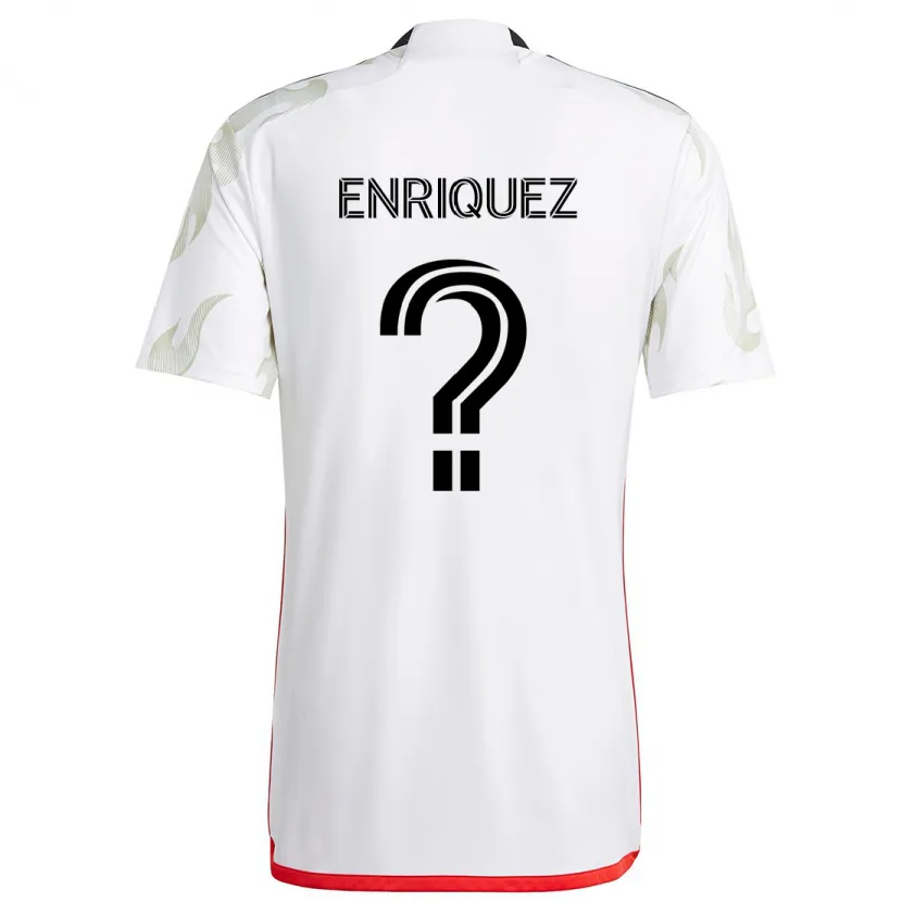 Danxen Enfant Maillot Fabian Enriquez #0 Blanc Rouge Noir Tenues Extérieur 2024/25 T-Shirt