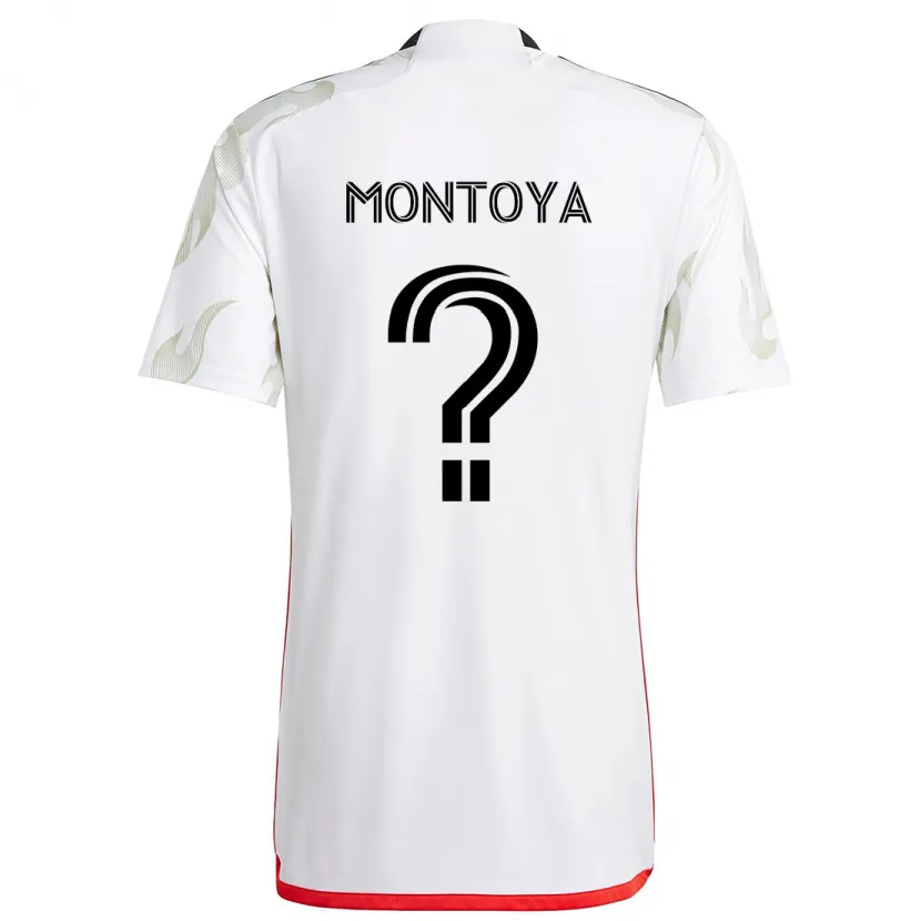 Danxen Enfant Maillot Nicolás Montoya #0 Blanc Rouge Noir Tenues Extérieur 2024/25 T-Shirt