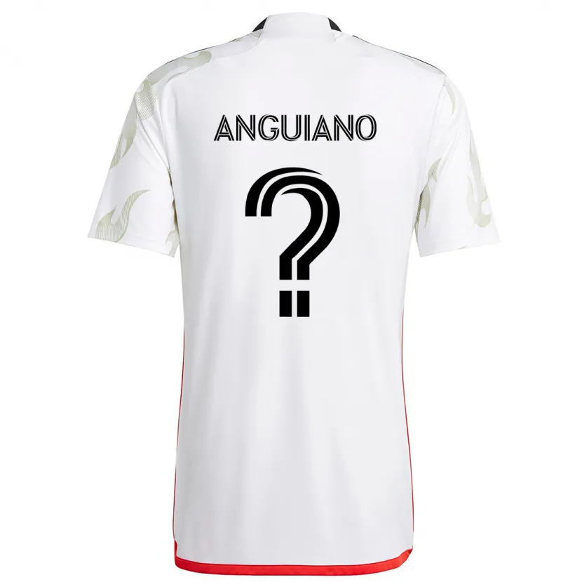 Danxen Enfant Maillot Adrian Anguiano #0 Blanc Rouge Noir Tenues Extérieur 2024/25 T-Shirt