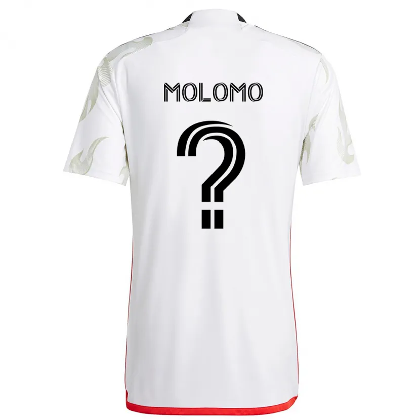 Danxen Enfant Maillot Zach Molomo #0 Blanc Rouge Noir Tenues Extérieur 2024/25 T-Shirt