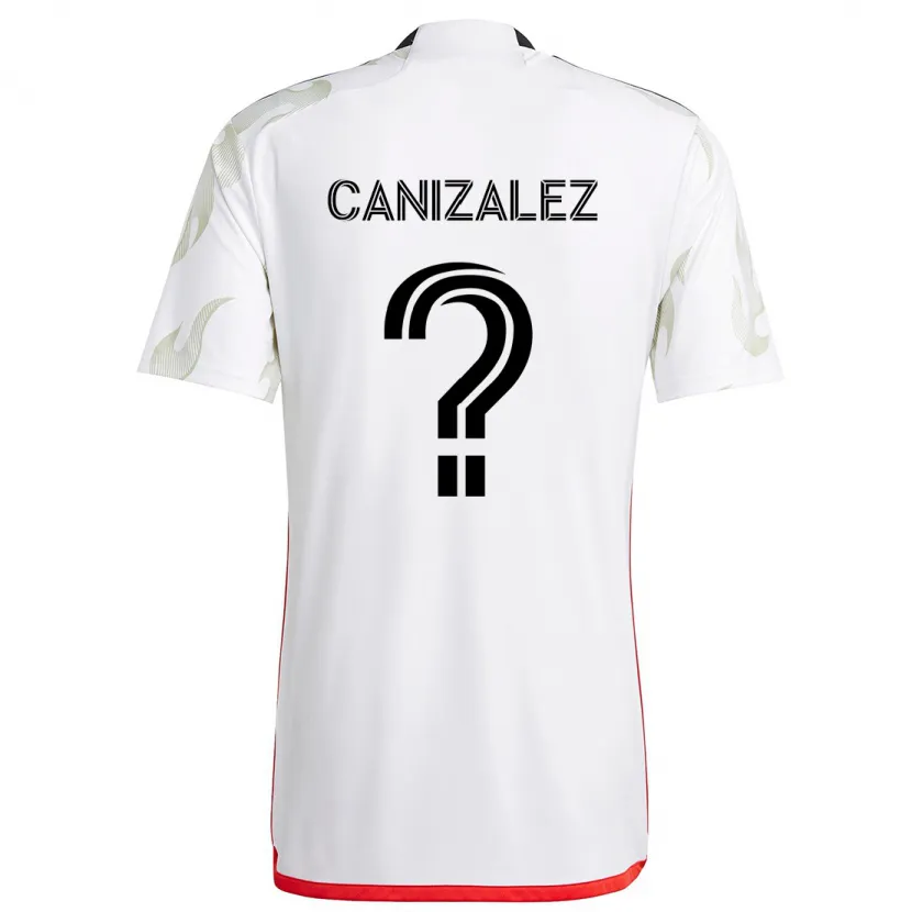 Danxen Enfant Maillot Henry Canizalez #0 Blanc Rouge Noir Tenues Extérieur 2024/25 T-Shirt