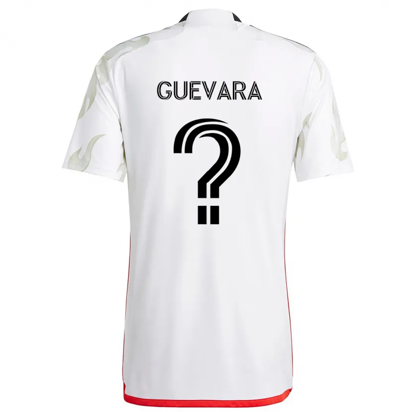 Danxen Enfant Maillot Sammy Guevara #0 Blanc Rouge Noir Tenues Extérieur 2024/25 T-Shirt