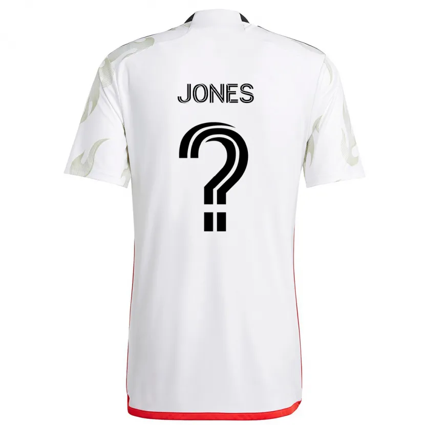 Danxen Enfant Maillot Jordan Jones #0 Blanc Rouge Noir Tenues Extérieur 2024/25 T-Shirt