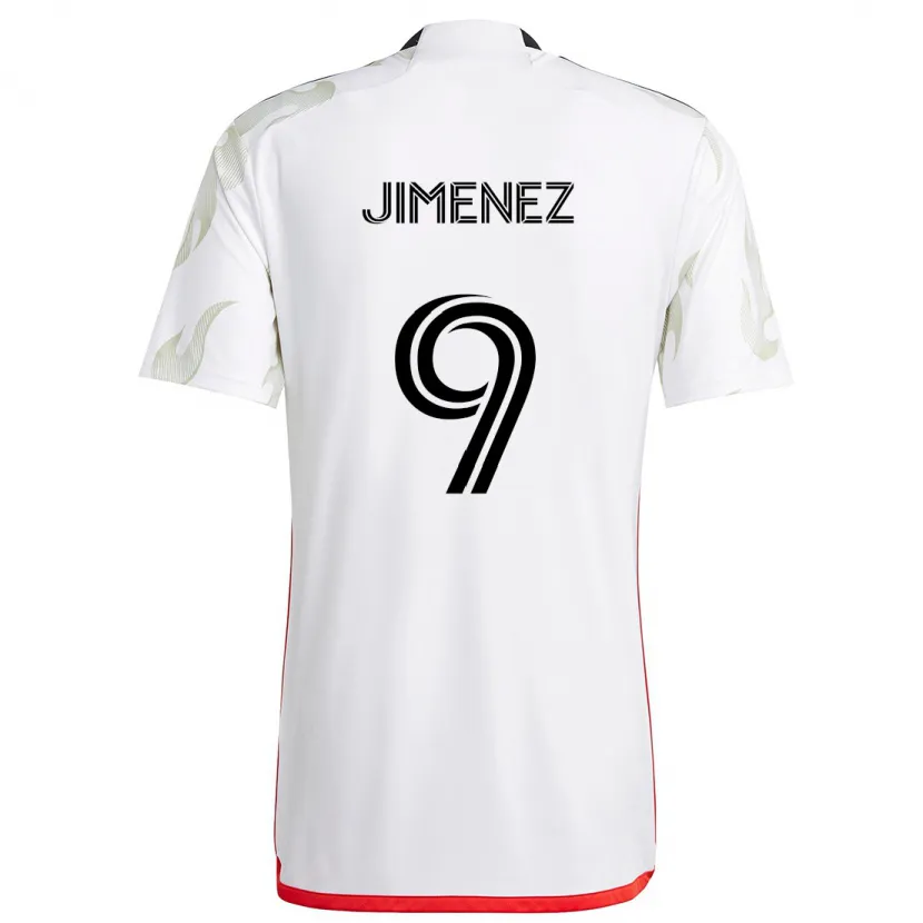 Danxen Enfant Maillot Jesús Jiménez #9 Blanc Rouge Noir Tenues Extérieur 2024/25 T-Shirt