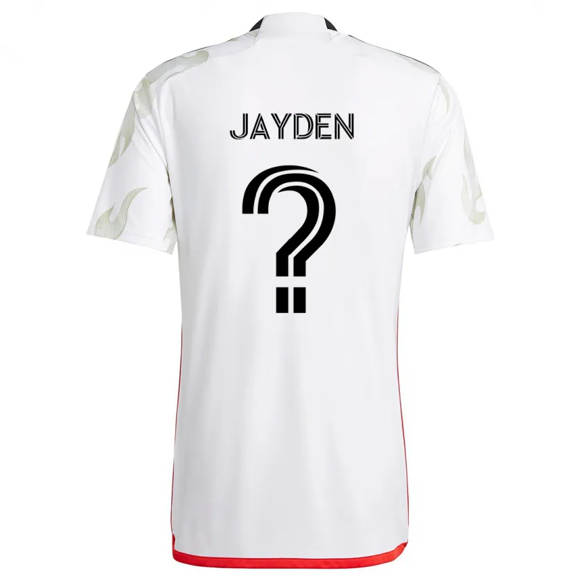 Danxen Enfant Maillot Rus Jayden #0 Blanc Rouge Noir Tenues Extérieur 2024/25 T-Shirt