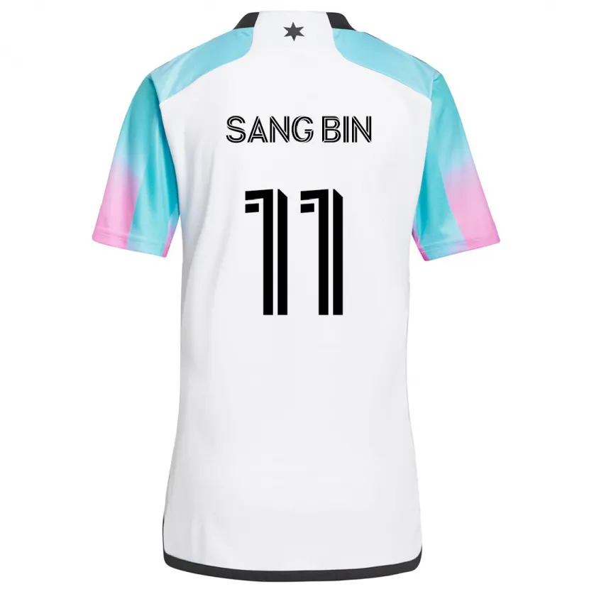 Danxen Enfant Maillot Sang-Bin Jeong #11 Blanc Bleu Noir Tenues Extérieur 2024/25 T-Shirt