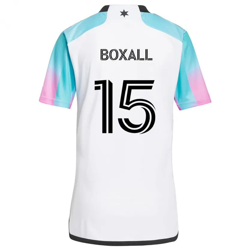 Danxen Enfant Maillot Michael Boxall #15 Blanc Bleu Noir Tenues Extérieur 2024/25 T-Shirt