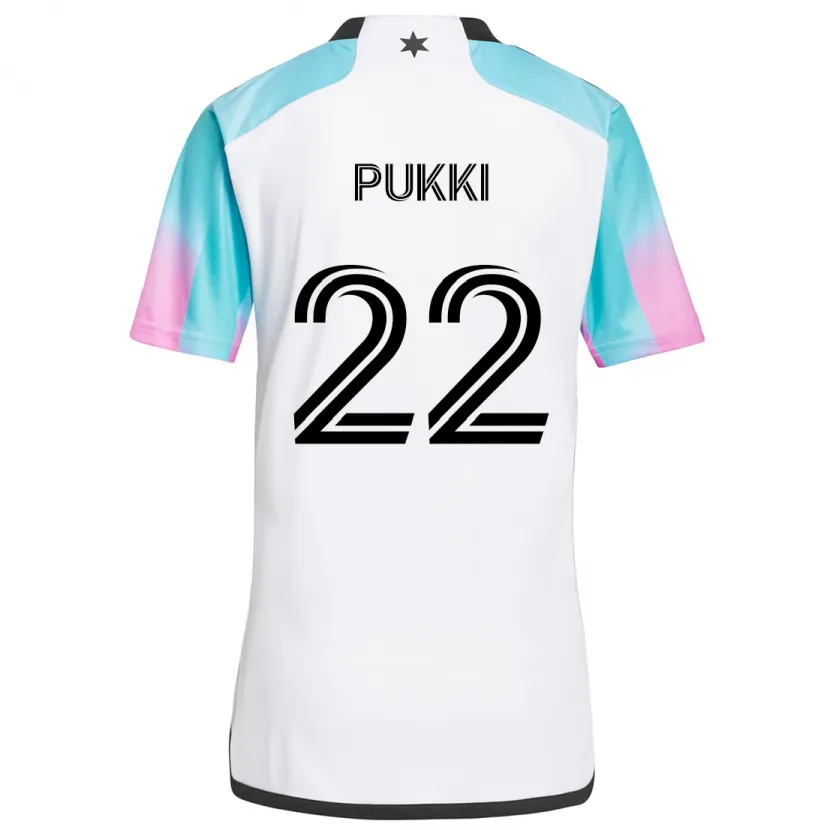 Danxen Enfant Maillot Teemu Pukki #22 Blanc Bleu Noir Tenues Extérieur 2024/25 T-Shirt